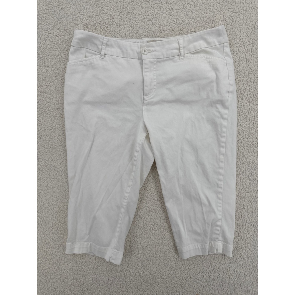 St John's Bay White Crop Pants Cropped Casual Comfort Size 10P